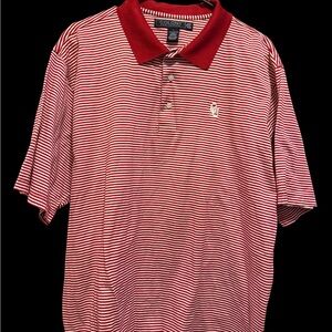 Men’s Oklahoma Red & White Striped Polo Shirt